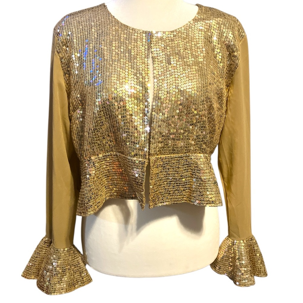 Midnight Velvet Gold Sequin Blouse